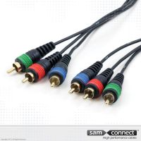 Component video kabel, 5m, han/han