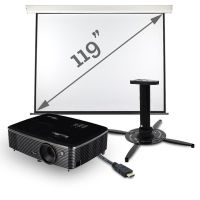 Projektionsskærm Pakke Biograf HD Manuel 119"